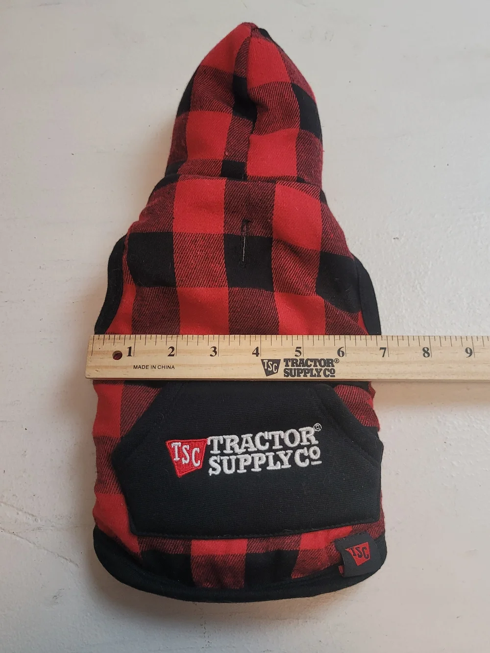 Red & Black Plaid Dog Hoodie
